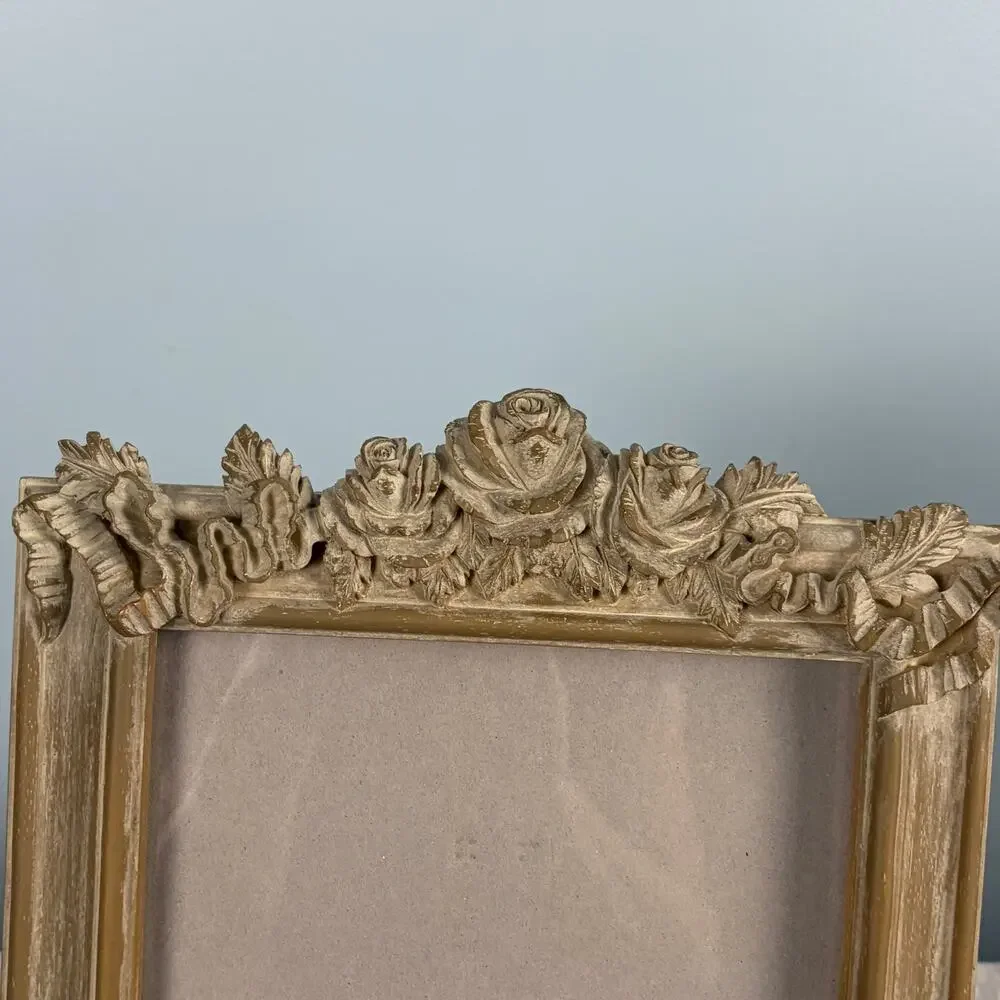 SIA Floral Rose Picture Frame 8x8 French Country Shabby Chic Resin Decor